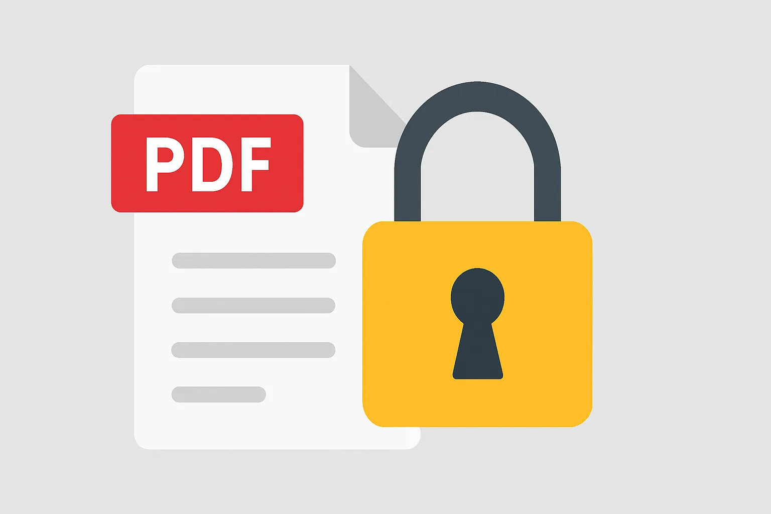 Image showing a padlocked PDF file being unlocked.